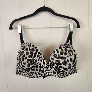 Penningtons Strapless Underwire Bra Leopard Print Lightly Lined New NWT 42DD